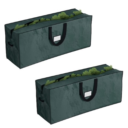 Hastings Home Christmas Tree Storage Canvas Bag up to 9 FT Artificial Trees, Protects Holiday Decorations, Green 651884YQL